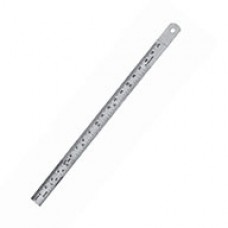 Rule, Stainless Steel, Graduated In Millimeters And Inches, 15cm