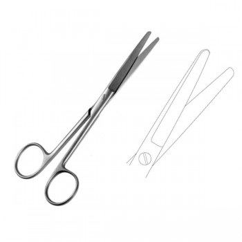 OP. SCISSORS, STRAIGHT, delicate, slender pattern, blunt / blunt 13CM