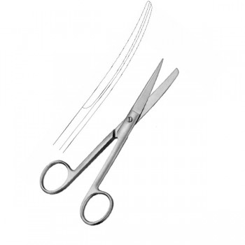 OP. SCISSORS, SH/BL, CVD 10.5CM
