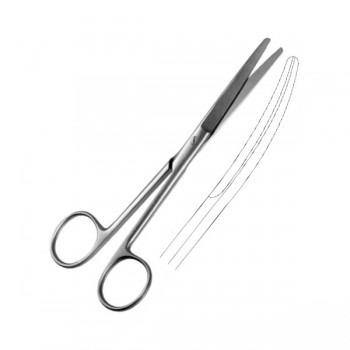 OP. SCISSORS, CURVED, delicate, slender pattern, blunt / blunt 13CM