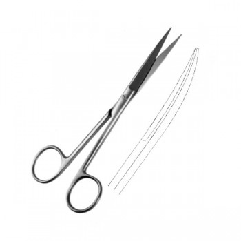 OP. SCISSORS, CURVED, delicate, slender pattern, sharp / sharp 13CM