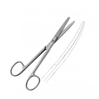 WERTHEIM DISSECTING SCISSORS, BLUNT TIPS, DELICATE, CURVED 14.5CM