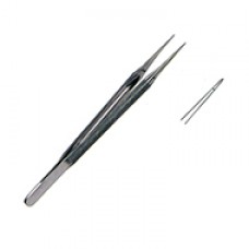 MICRO SUTURE TYING FORCEPS, 12CM, STRAIGHT 0.3mm tips, round handle