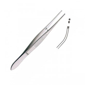 Dissecting Forceps half curve, delicate  1 X 2 TEETH 12CM