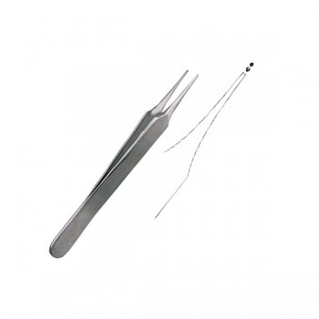 Micro Forceps, juweler's forceps straight 1 x 2 teeth, 0,8 mm 11.5CM