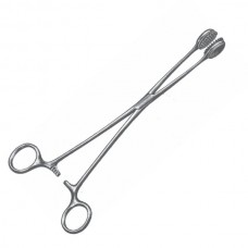 Sterilizing Forceps both jaws with rubber inserts for holding specially delicate instruments 24CM