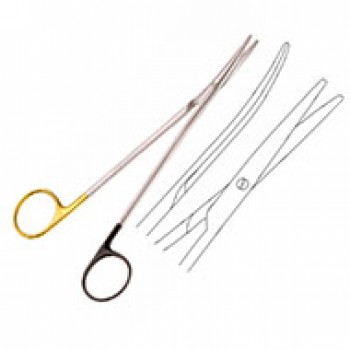 T.C. LIGATURE SCISSORS. 14.5CM, CURVED