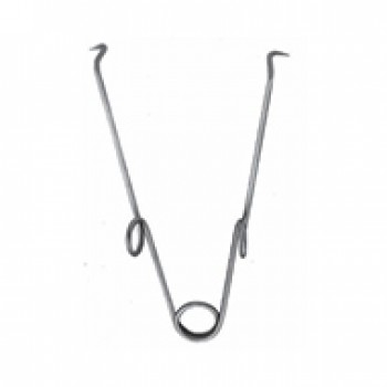SPRING RETRACTOR, 1X1 PRONG, SHARP,  8.5CM
