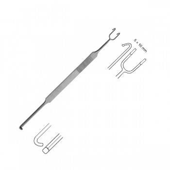 NEIVERT RETRACTOR, 19CM, DOUBLE ENDED, WITH GUIDE CHANNEL, 5X10MM