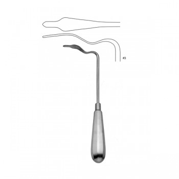OBWEGESER Soft Tissue Retractor, CURVED UP, 5x18mm, 23cm