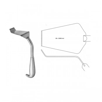 OBWEGESER Iliac Crest Retractor, 30/60 x 60mm, 22cm