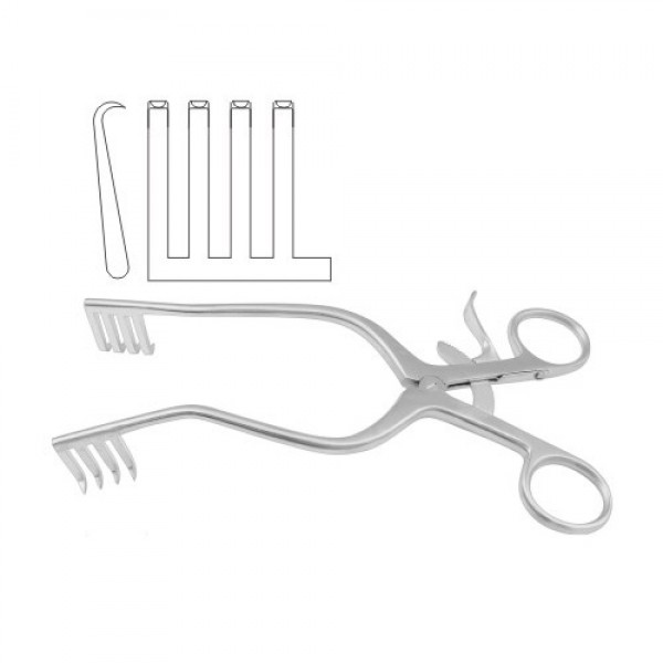 Anderson-Adson Self Retaining Retractor 4 x 4 Blunt Prongs Stainless ...