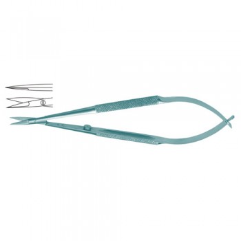 Micro Scissor Straight - Round Handle Titanium, 18 cm - 7" Blade Size 10 mm