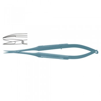 Micro Scissor Curved - Flat Handle Titanium, 18 cm - 7" Blade Size 10 mm