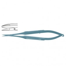 Micro Scissor Curved - Flat Handle Titanium, 15 cm - 6" Blade Size 10 mm