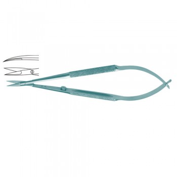 Micro Scissor Curved Round - Handle Titanium, 18 cm - 7" Blade Size 10 mm
